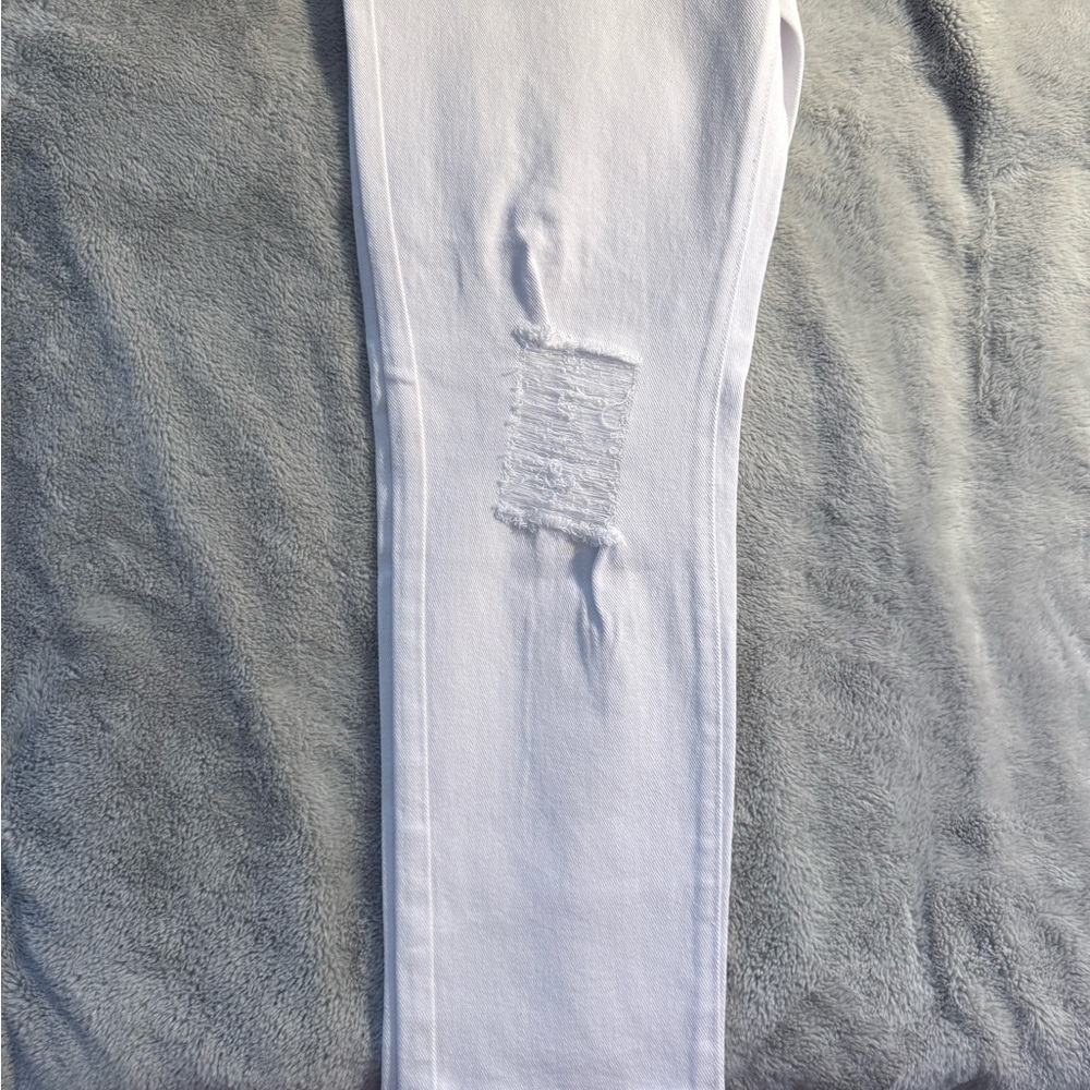 Manfinity White Distressed Ripped Jeans Size 34 - Picture 5 of 7